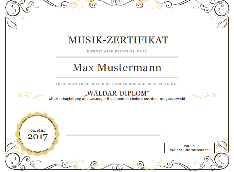 Waeldar Gitarroefreunde Eu Diplome